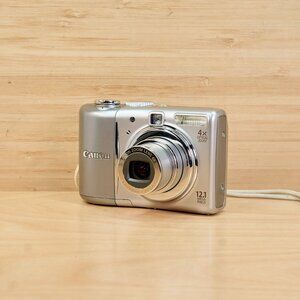 Canon PowerShot A1100 IS Digital Camera Silver 12.1MP 4x Zoom Tested Works